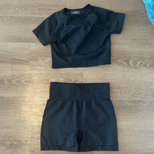 Seamless yoga two piece workout set